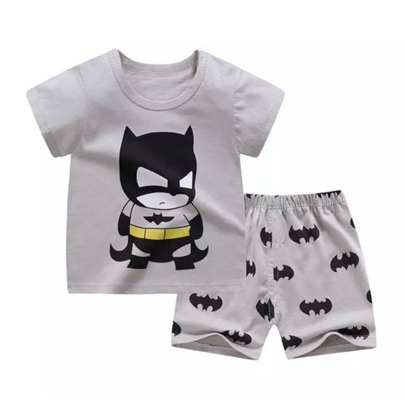 setelan anak karakter Bat,man CUTE superhero all size 6 bulan -3 tahun