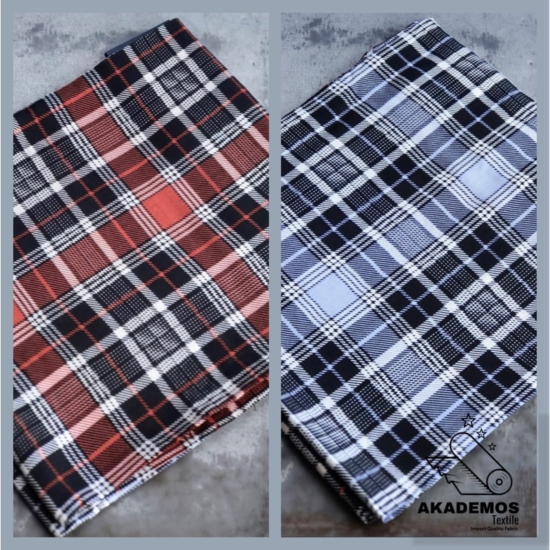 Kain Katun Rayon Premium/Mix Motif Flanel Kotak