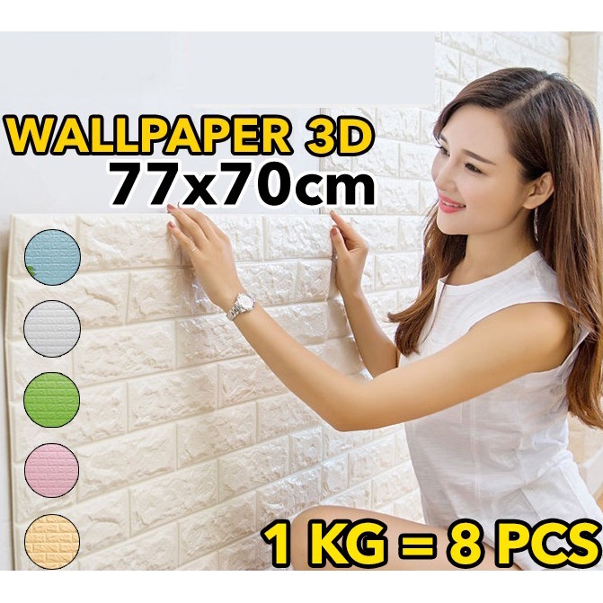 COD Wallpaper 35CM X 38CM Dinding Wall Stickers Stiker 3D Foam GROSIR ECER MEDAN