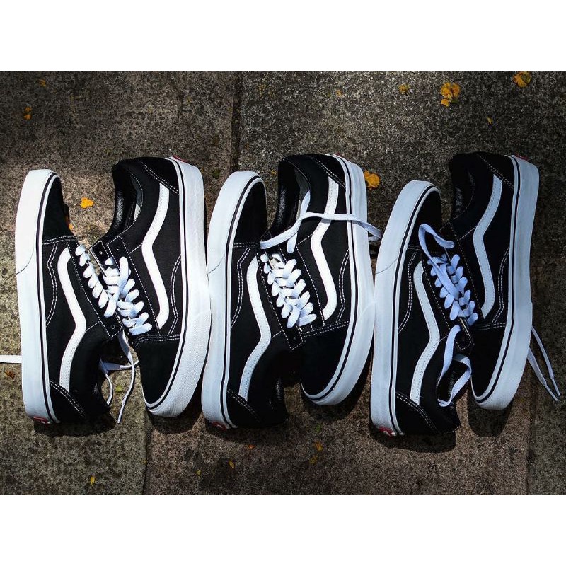 Sepatu Vans Original 100% Oldskool Classic Black White Pria Wanita Waffle EVB DT Bergaransi