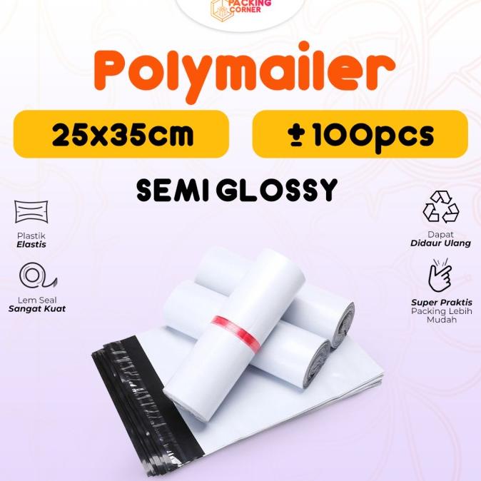 

Plastik Polymailer Bag 25x35 Kantong Amplop Packing Seal Isi 100 pcs