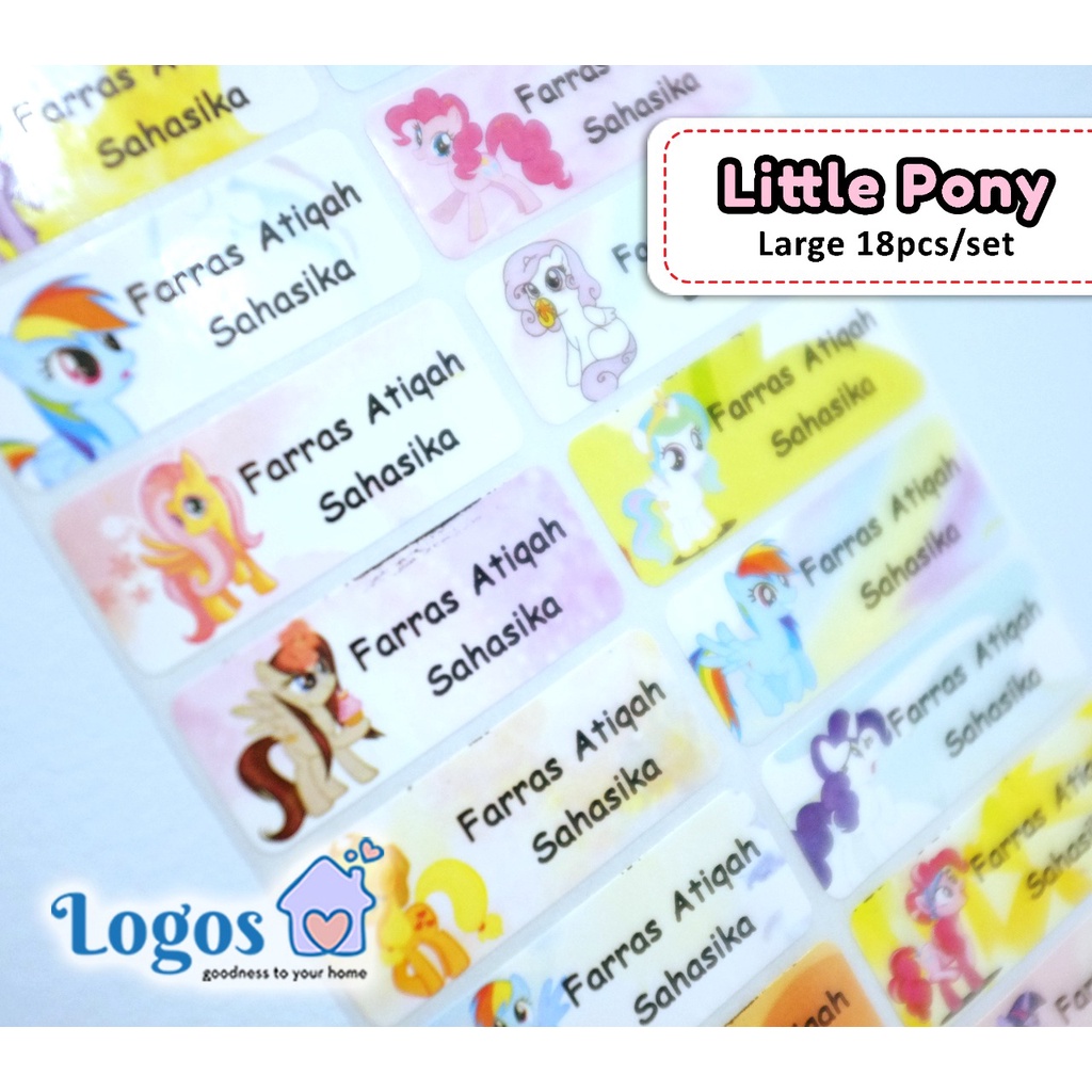 

My Little Pony Large Label Nama Waterproof Sticker Hasbro Figurine
