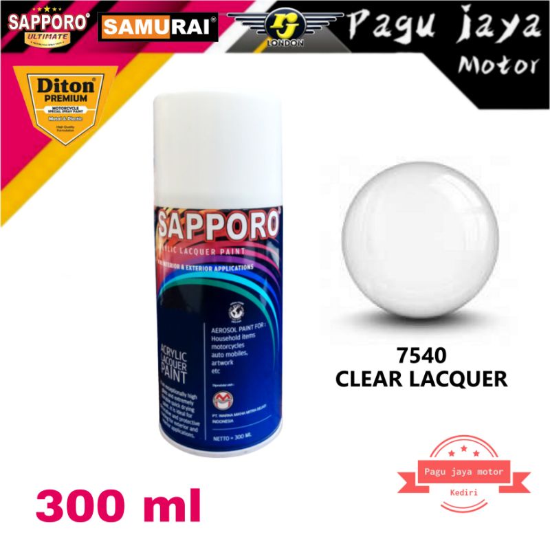 sapporo cat semprot clear laquer gloss 300ml spray paint