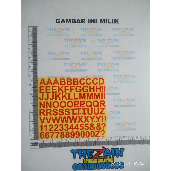 

stiker abjad reflectif berkwalitas