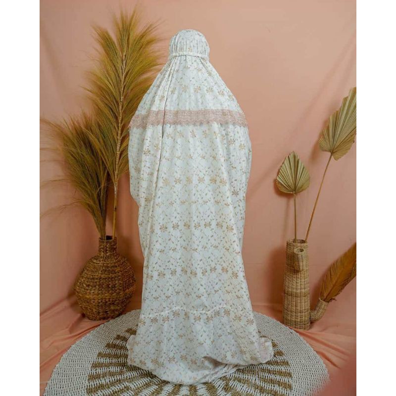 mukena terusan semi sutra bordir