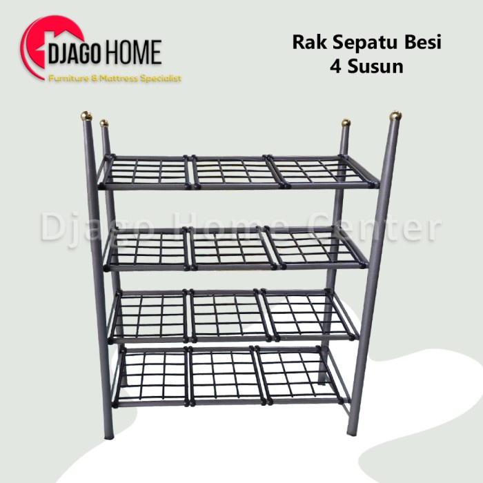 RAK SEPATU BESI 4 SUSUN