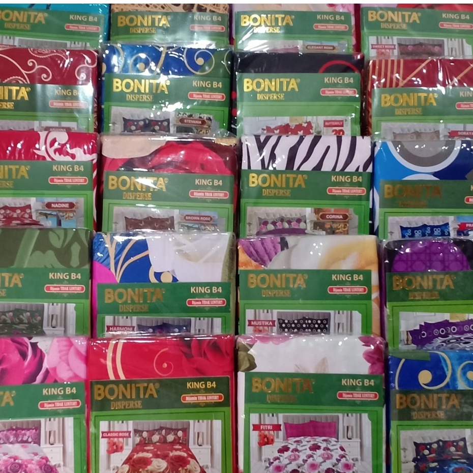 SPREI / SEPRAI BONITA 3D DISPERSE - B4 ( 4 s.bantal ) - ALL VARIAN MOTIF Uk No1 KING 180x200x20