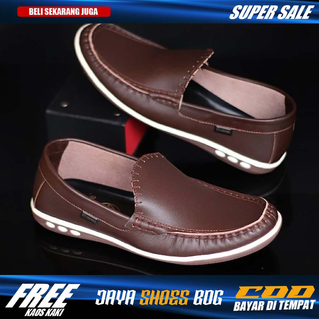 NEW ARRIVAL Sepatu Kasual Casual Slip On Pria Kulit Asli Original CVNY Santai Main Gaya Kondangan