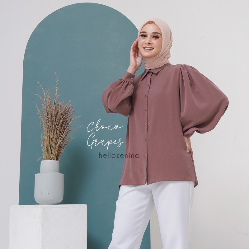 Atasan Kemeja Wanita Zinnia Hello Zenina-1