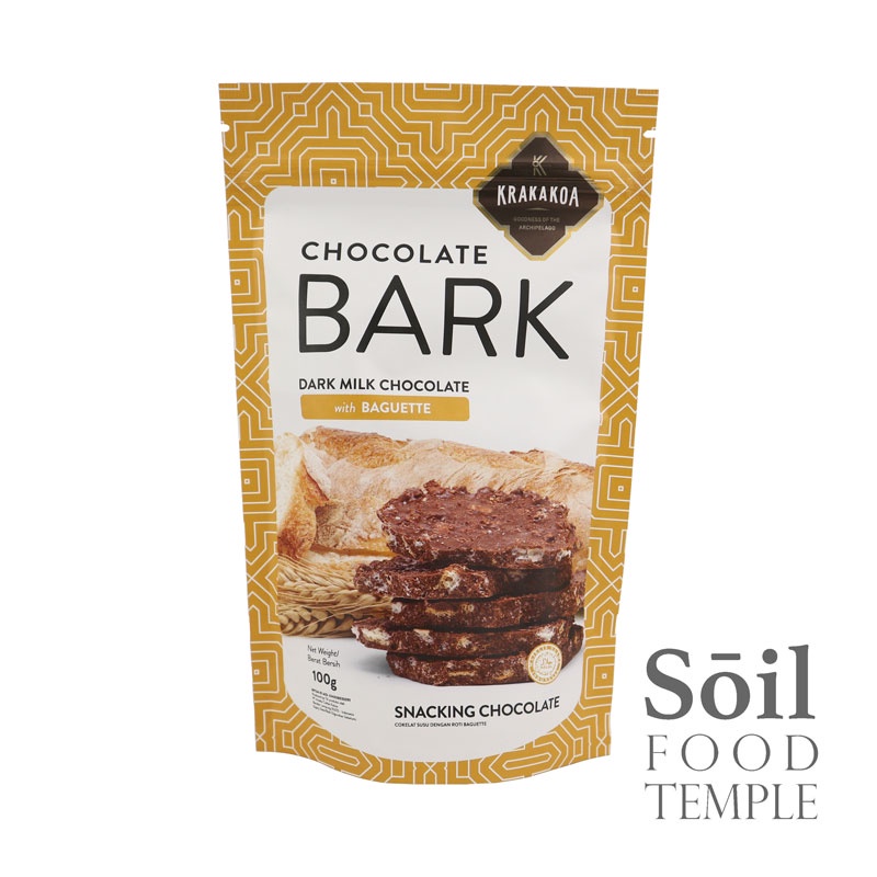 

Krakakoa Chocolate Bark Dark Milk Chocolate with Baguette / Krakakoa Susu Cokelat Dengan Baguette by Soil Food Temple