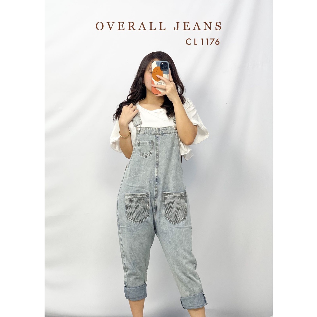 HOPYLOVY - Overall Jeans Celana Kekinian Kode CL Tatiana