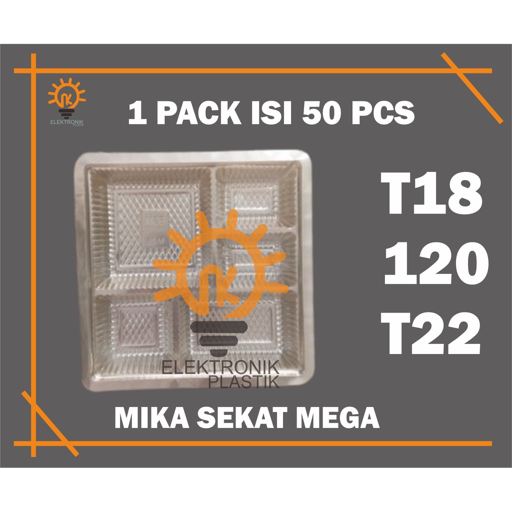 

(50PCS) MIKA BENTO MAKANAN BENING SEKAT MERK MEGA