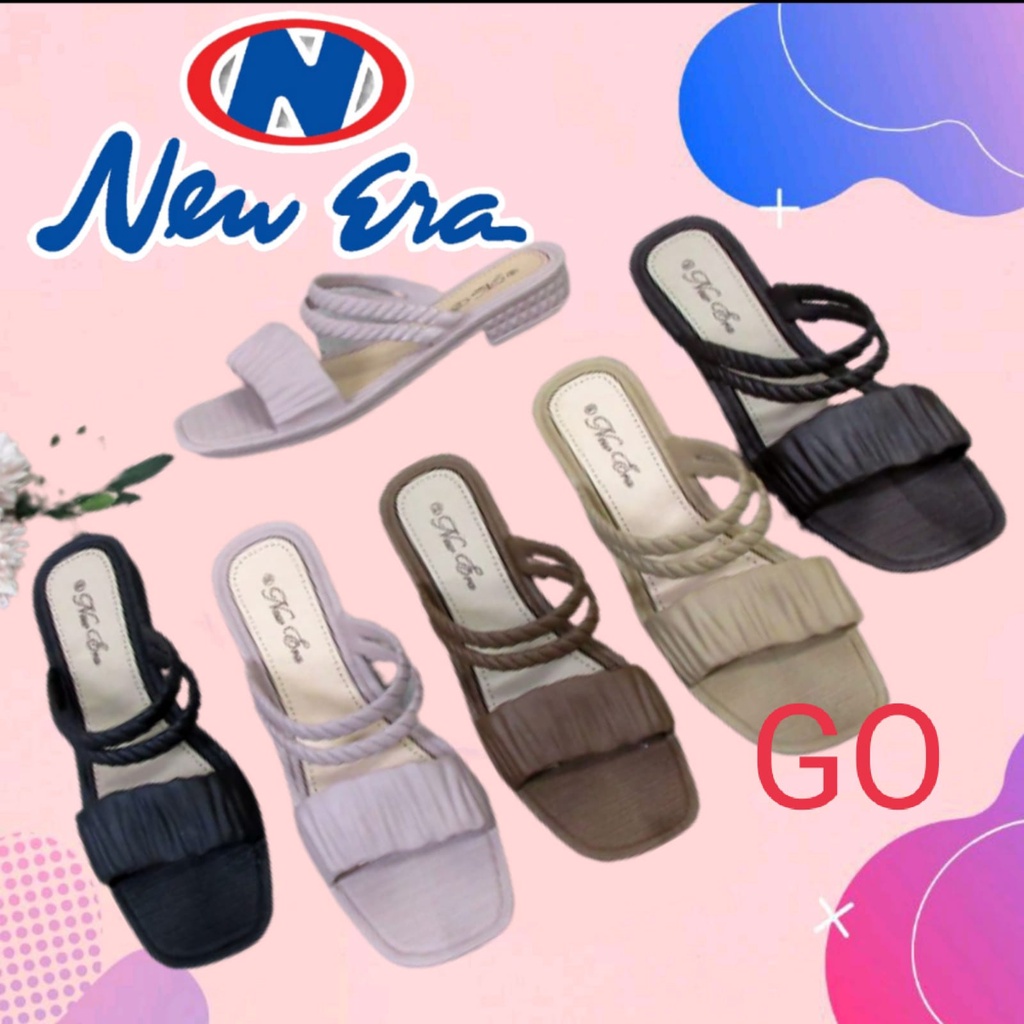 sogo NEW ERA LB 10047 Sandal Wanita Kerut Tali Belakang Sandal Slop Wanita Karet Sandal Wanita Casual Best Seller