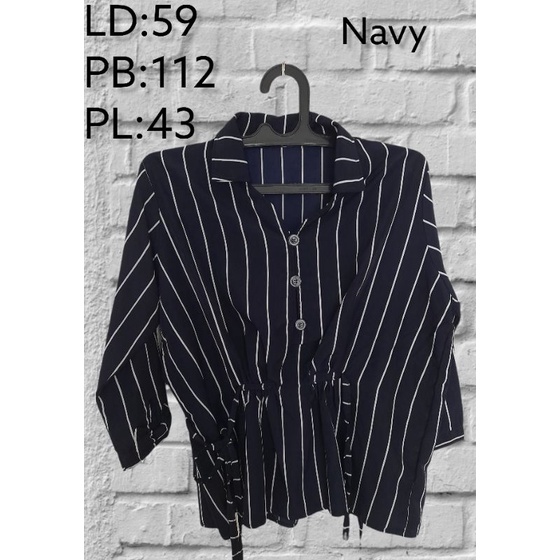 Blouse garis model korea