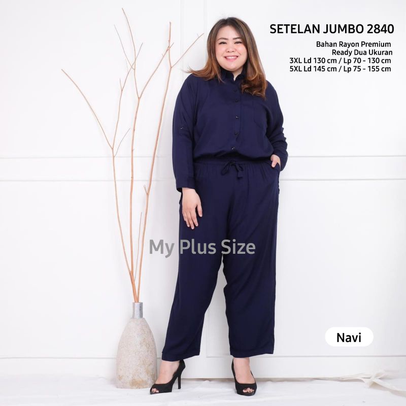 Setelan Rayon Polos super jumbo 2840,Ld 130 &amp; 145 cm