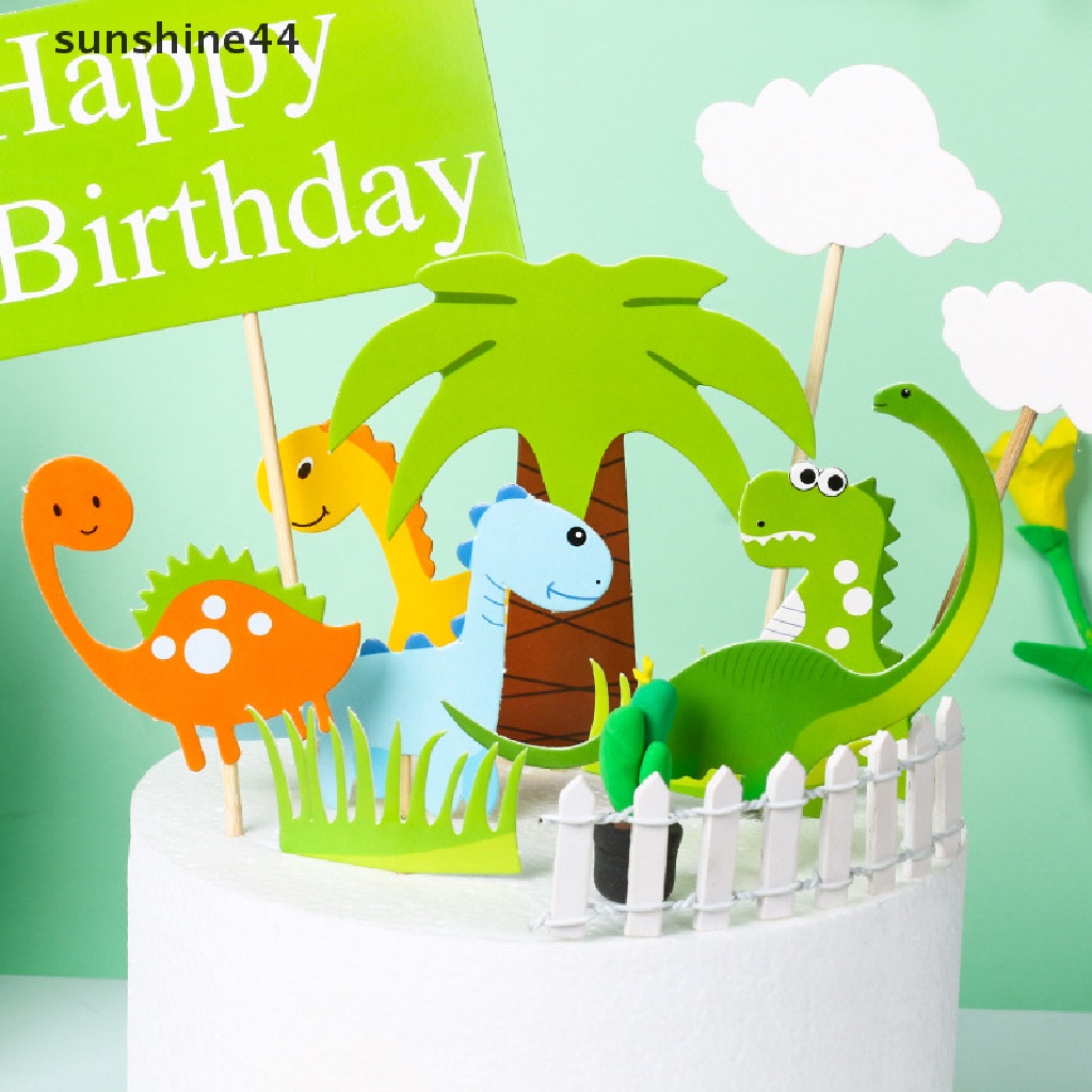 Sunshine Topper Kue Ulang Tahun Bentuk Dinosaurus / Pohon Kelapa