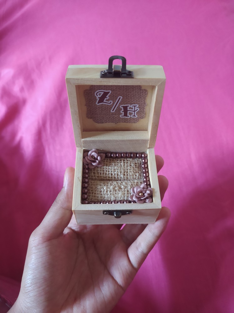 Kotak Cincin Lamaran Love Murah Unik Kayu Rustic Untuk Tunangan Khitbah Pernikahan