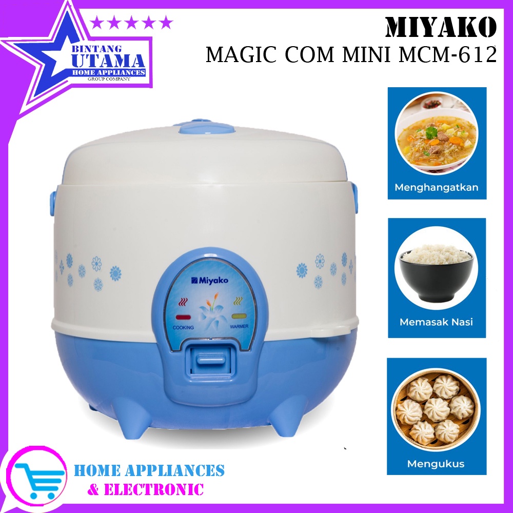 (COD) Miyako Magic Com MCM 612 / MCM-612 / MCM612 Rice Cooker Miyako MCM 612 - Biru [1.2L] [TERMURAH