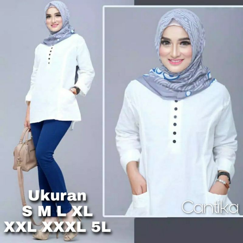 Cantika Blouse Atasan Big Size Ukuran Size S M L XL 2XL 3XL 4XL XXL XXXL  XXXXL 2L 3L 4L 5L  Atasan Blouse Wanita Jumbo Atasan Big Size Kemeja Kerja Korea Over Size