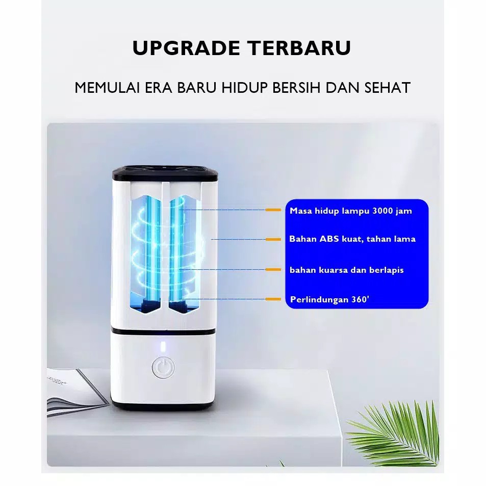 Waterless UV Sterilizer Purifier Ozone Mobil Ruangan Membunuh 99.9% Virus Bakteri Tanpa Air W03