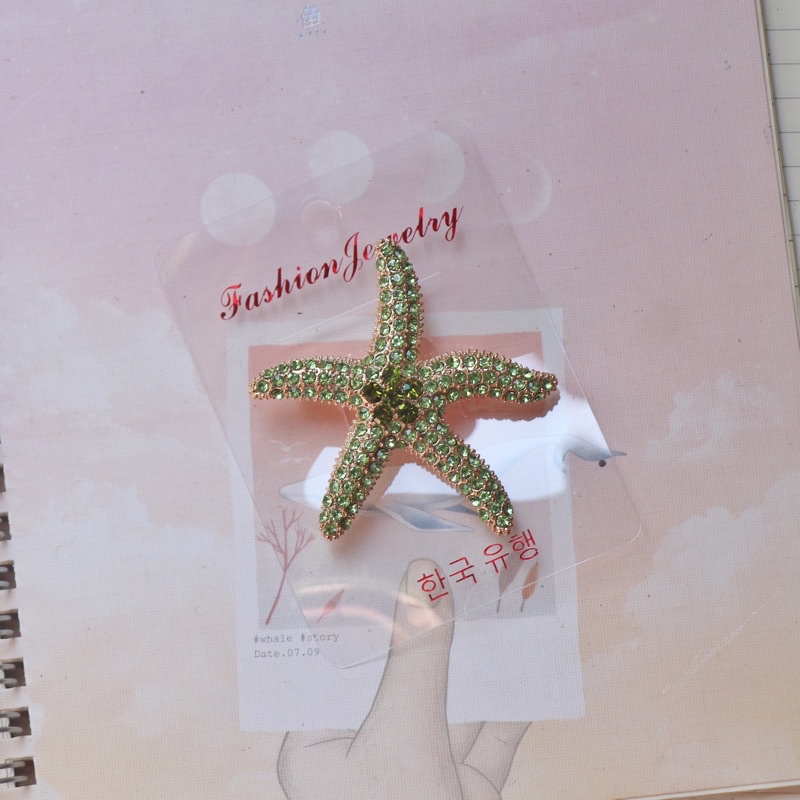 Bros Bintang Laut Bros Kode SKW 7 Bros Kebaya Bros Jilbab Bros Dada Bros Kutubaru Bros Hijab Brooch-Gold-green