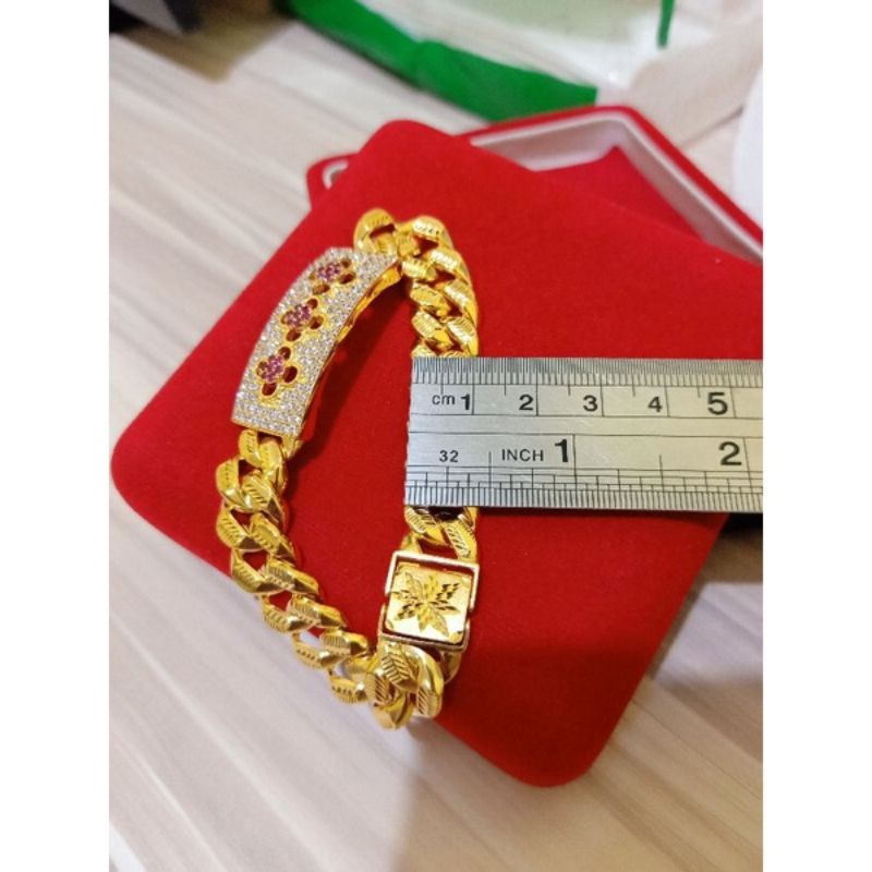 GELANG RANTE SISIK NAGA PERAK 925 LAPIS EMAS 24K MODEL CORR KEMBANG