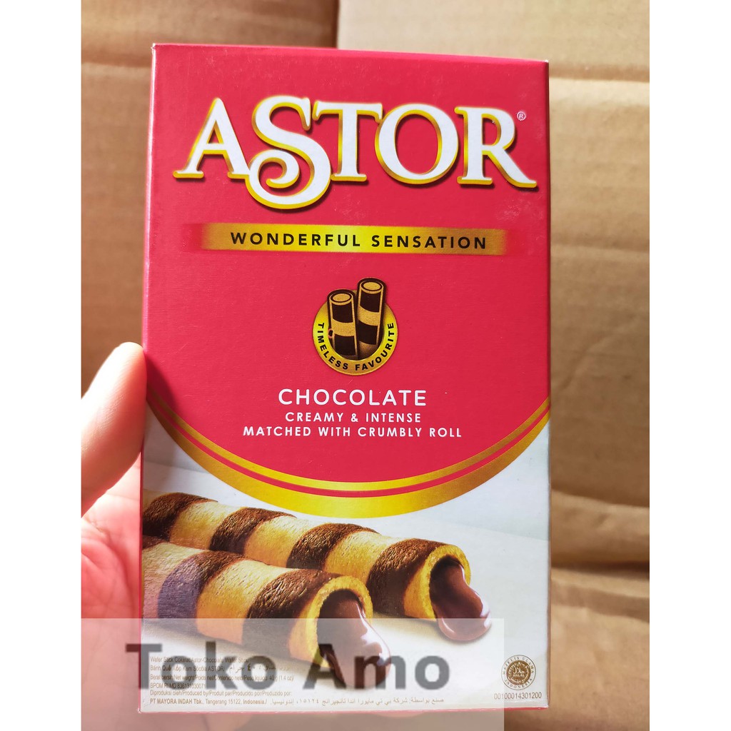 

Astor 40 Gram per pcs dengan krim coklat yang lumer