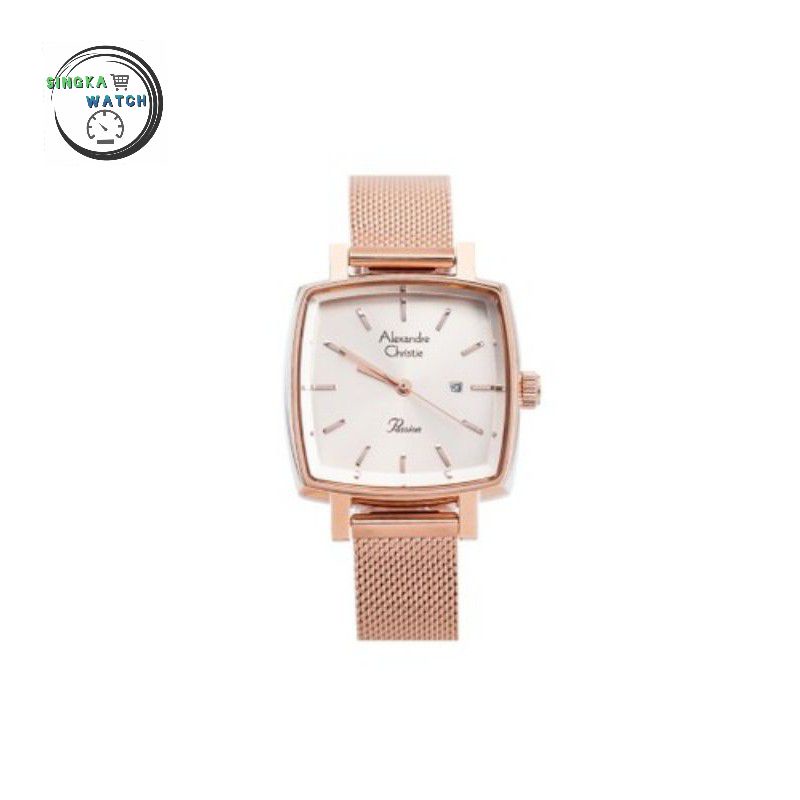 JAM TANGAN CEWEK ALEXANDRE CHRISTIE AC ORIGINAL SERI 2849LD FULL ROSEGOLD