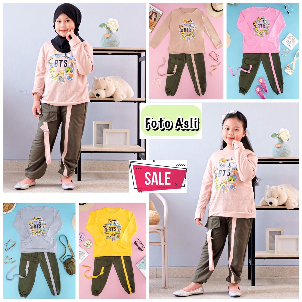 Setelan Baju Muslim Anak Perempuan DIJAMIN FOTO ASLI Baju BTS Kaos BTS Viral Setelan Celana Anak Per