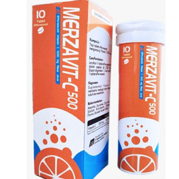 Suplemen MERZAVIT C 500 Mg Rasa Jeruk 10 Tablet
