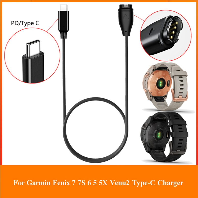 Btsg Kabel Data USB/Type-c Fast Charging Power Charger Wire Untuk GarminFenix 7S 6 5 5X