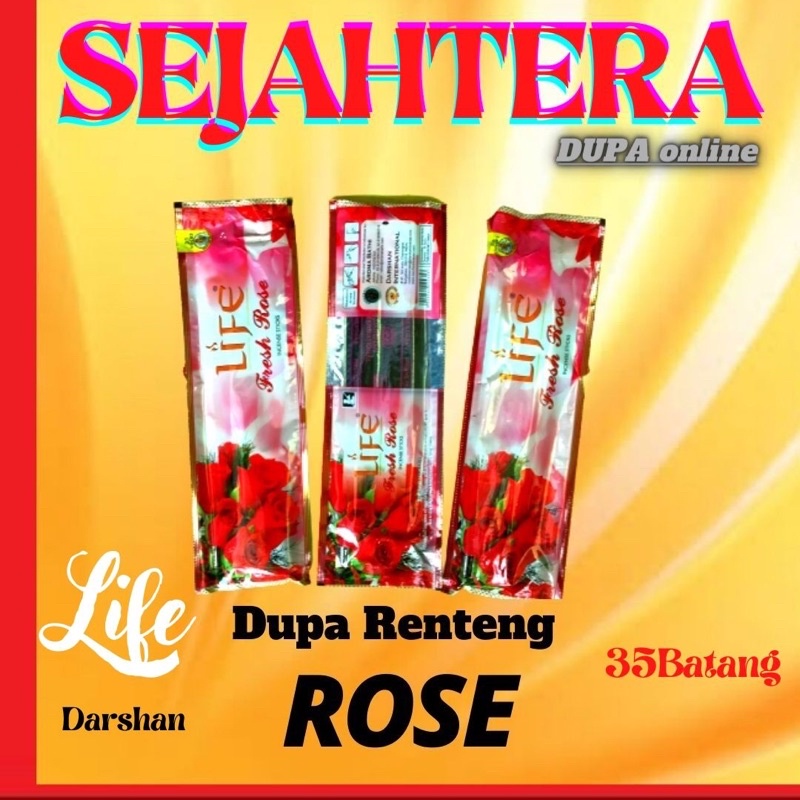 Dupa Hio India Pendek Life Fresh Rose Pouch isi 35 batang