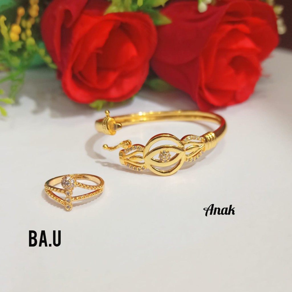 Gelang Bangkok TITANIUM Anak Free Cincin Permata Zircon Gold Perhiasan Anak limited edition