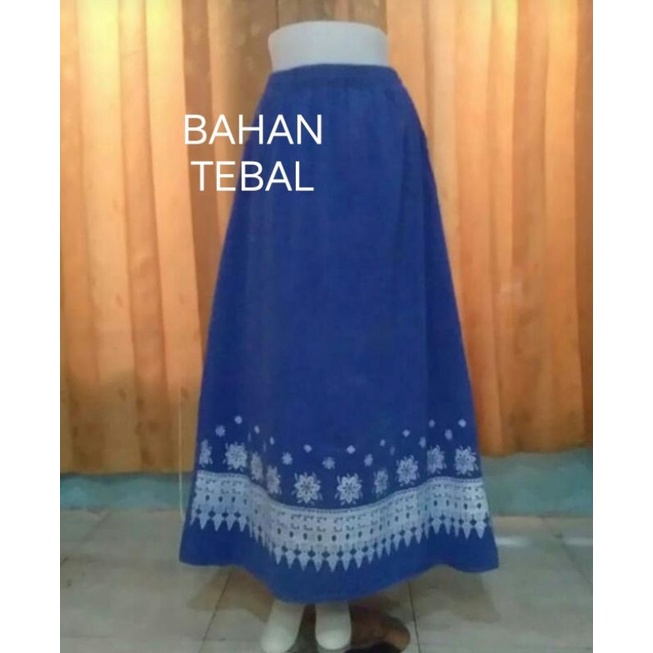 Rok Semi Jeans Rok panjang dewasa Rok Jeans murah  Rok Sablon-1