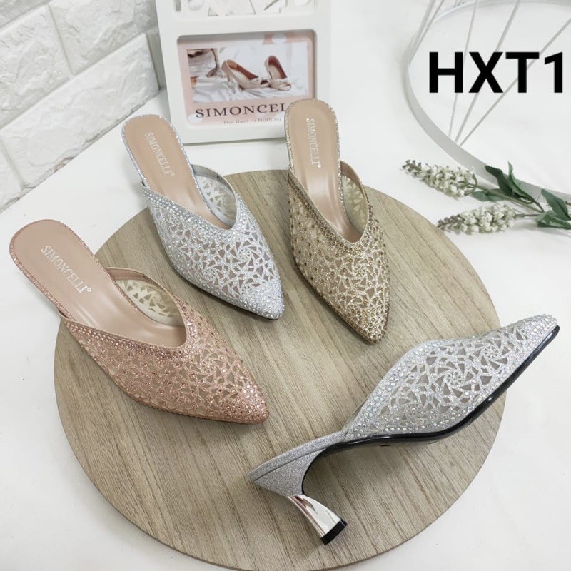 Heeled sandals brukat by Simoncelli sepatu wanita hak tinggi sandal kebaya fashion Wedding shoes