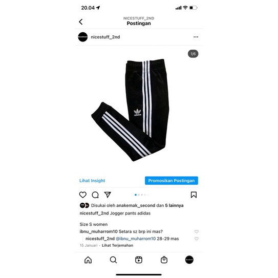 jogger pants adidas (second original)