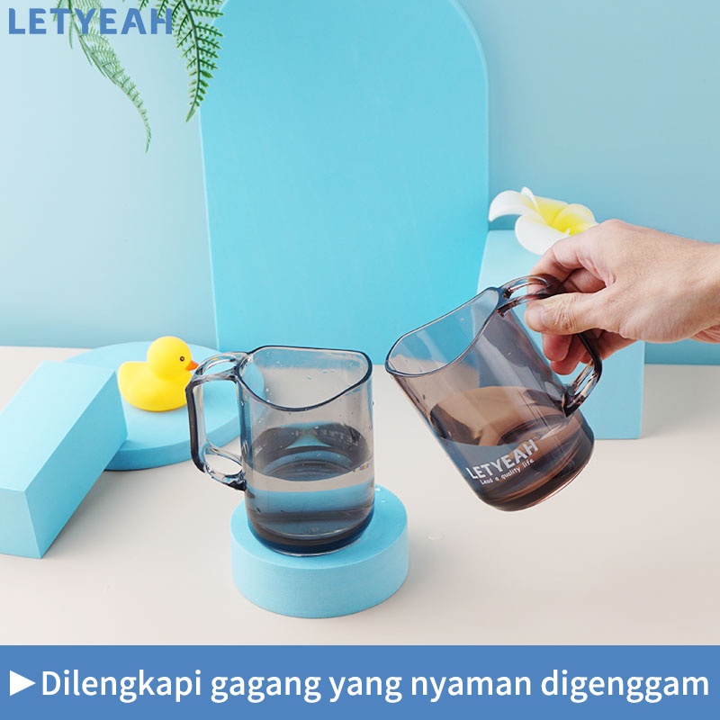 letyeah Gelas minum transparan 270ml dengan pegangan / gelas susu / gelas jus