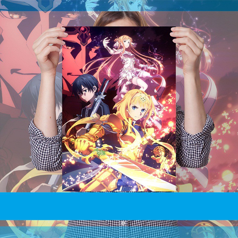 Poster Anime Terlengkap A3 - Kimetsu no Yaiba SAO Alicization Shokugeki no Souma S4 Doctor Stone