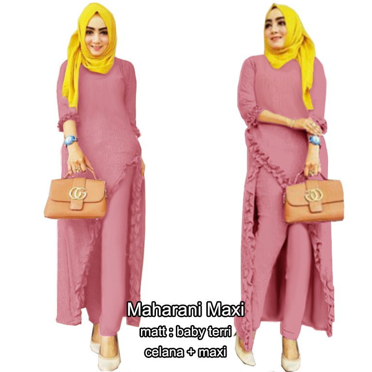 Mm 73141 7663 83151 Maharani Baju Setelan Maxi Wanita Model Terbaru