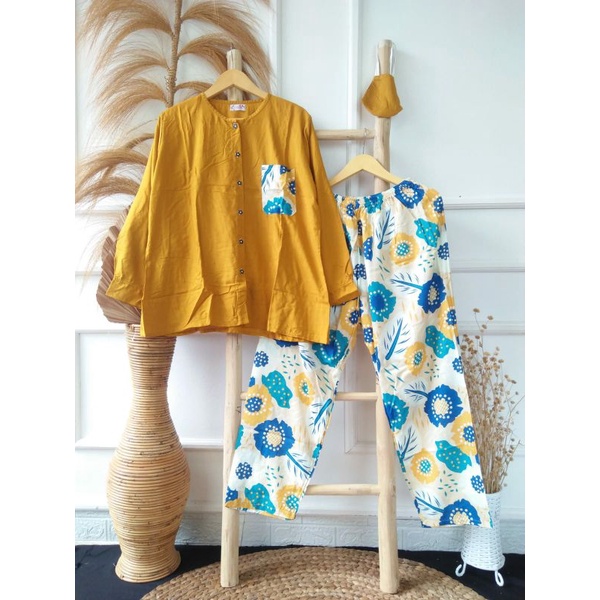 Oneset Pajamas Jumbo, Piyama Rayon Panjang, Babydoll Rayon Lengan Panjang, Piyama La pilla