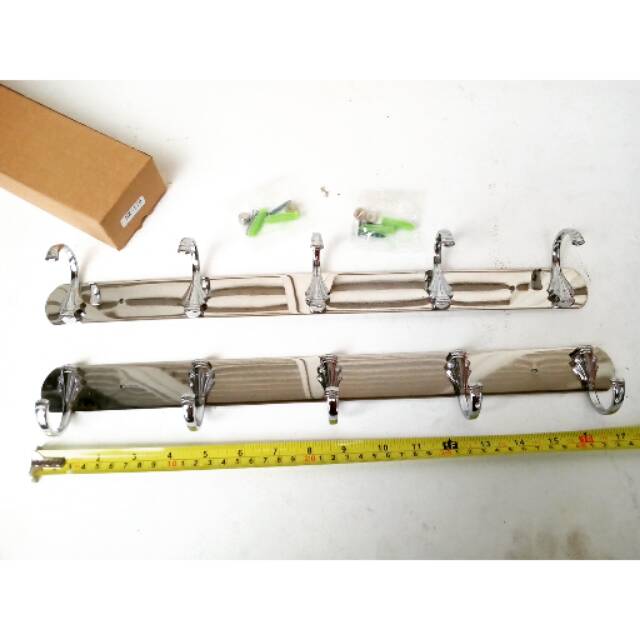 Gantungan Baju 5 Baris Stainless Steel HK - 175/KAPSTOK KEPSTOK/CANTOLAN BAJU HANDUK DINDING