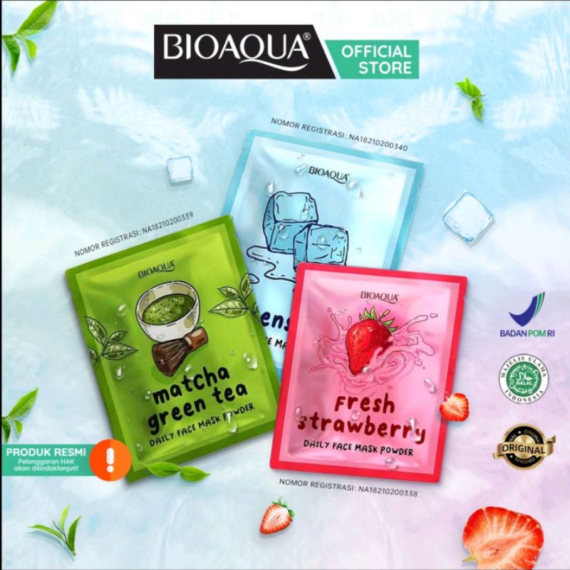 BIOAQUA DAILY FACE MASK POWDER 20 GR [  𝐁𝐏𝐎𝐌 ]