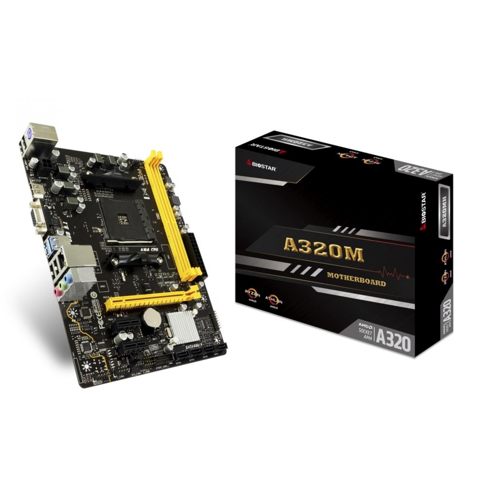 BIOSTAR Motherboard A320MH AM4 DDR4 USB 3.1