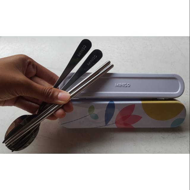Miniso Cutlery (kotak, sendok, garpu, sumpit)