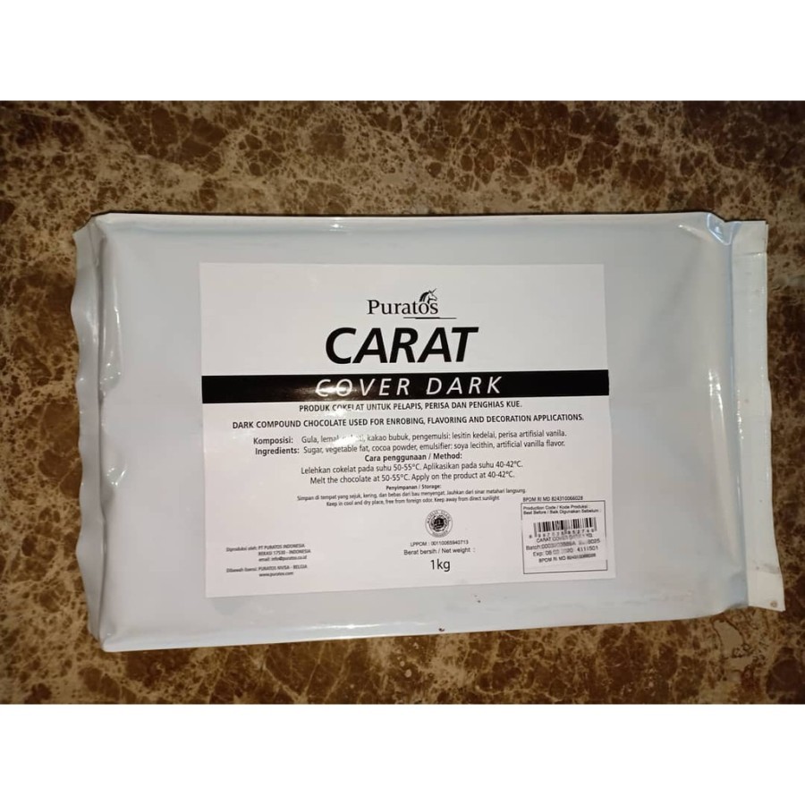 PURATOS CARAT COVER DARK COKLAT BLOK 1 KG