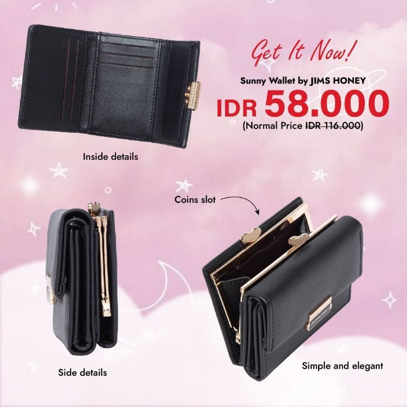 SUNNY WALLET JIMSHONEY dompet lipat pendek untuk koin