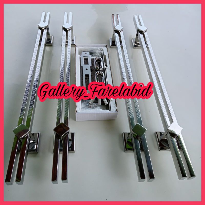 80 Cm Handle Pintu Rumah Stainless Steel Grafir 60 Cm Full Set Body Kunci Gagang Pintu Rumah Modern 45 Cm Set Bodi Pelor Pegangan Pintu Kupu Tarung Tarikan Pintu Rumah Utama Minimalis