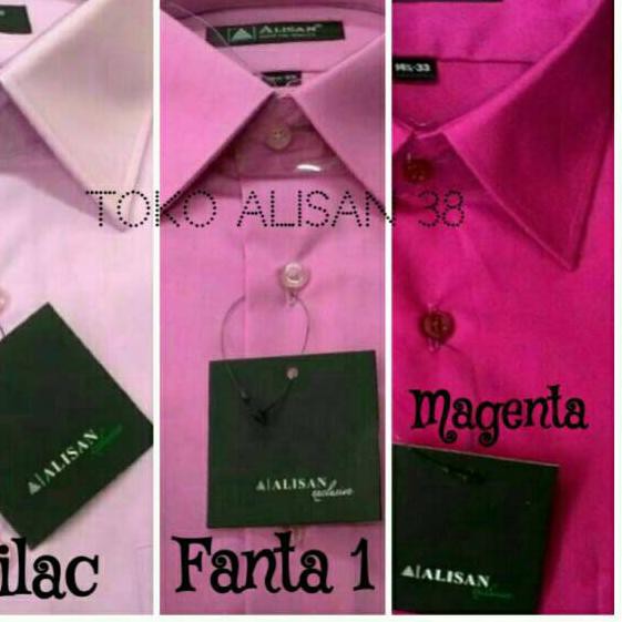 Flash Sale KODE-234 Kemeja Alisan Polos Regular Lengan Panjang Warna Magenta - Fanta - Lilac