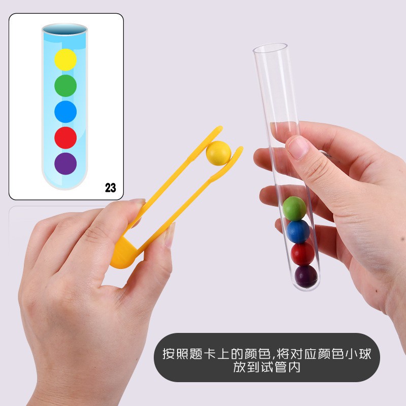 TweedyToys - Sorting Colourful Beads / Manik-Manik Warna Warni / Papan Manik Klip Kayu