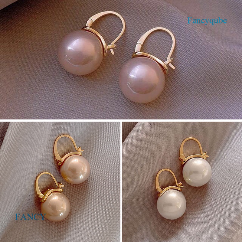 Anting Bulat Huggie Mutiara Zircon Kecil Klasik Elegan Lucu Gaya Korea Untuk Wanita